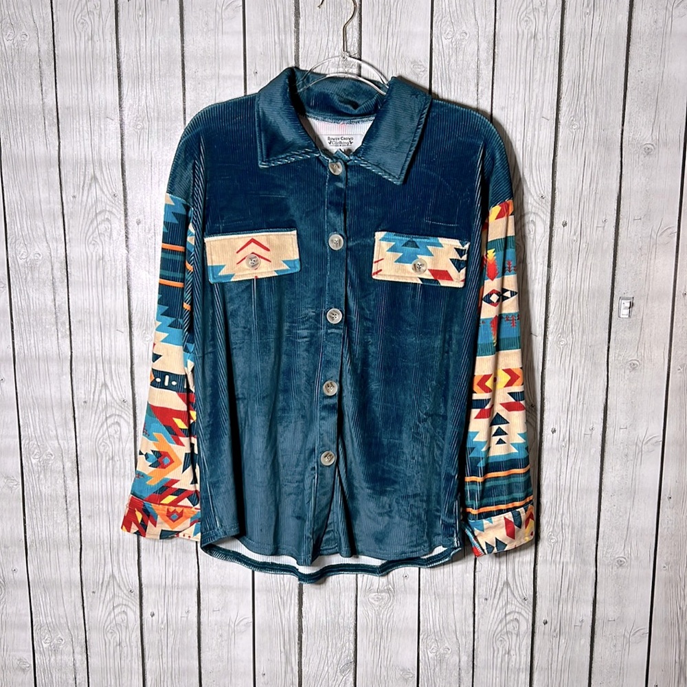 Rowdy crowd clothing Teal Deal Button Up size small